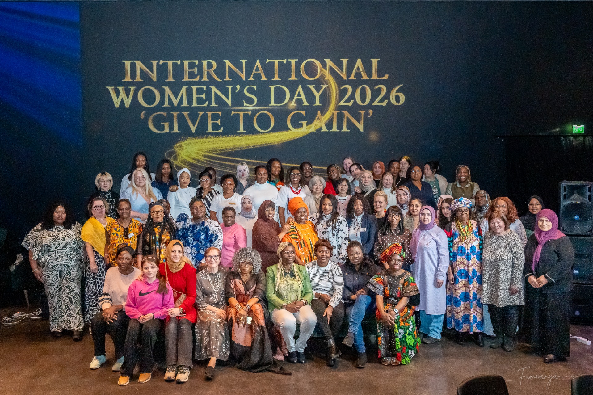 International Women's Day 2026 group photo, Black Box Pasila, Helsinki
